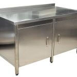 paslanmaz çelik dolaplı tezgah