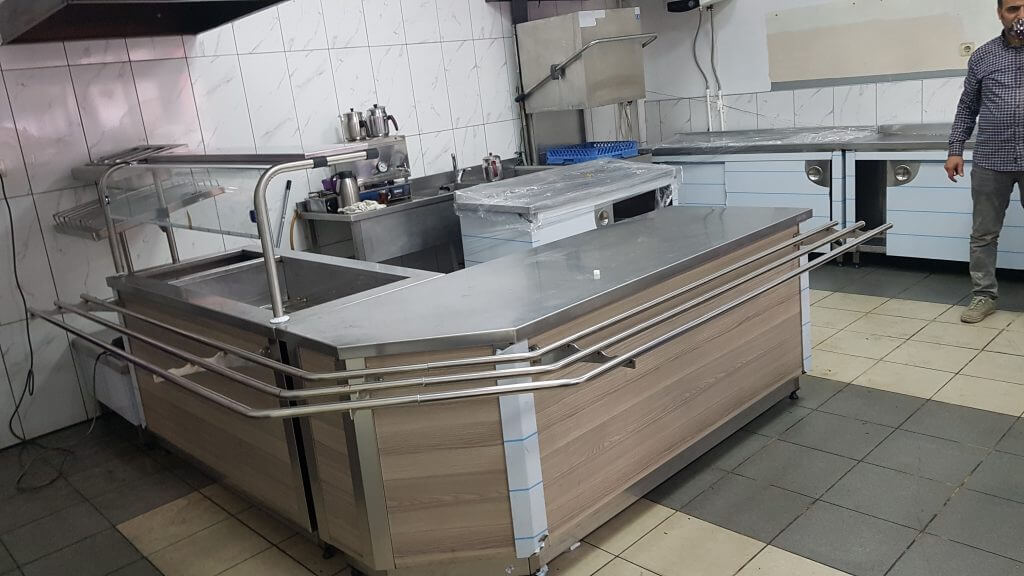 L Şeklinde Yemek Isıtıcı Tezgahı