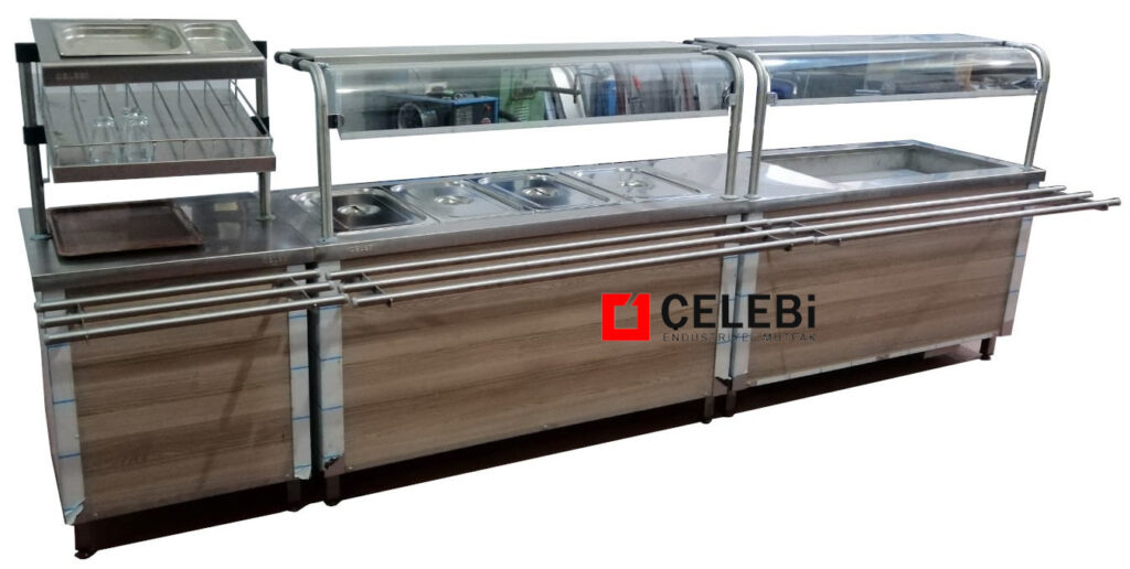 Self servis yemek tezgahı seti benmari