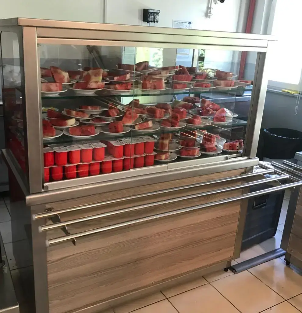 Paslanmaz çelik camlı tatlı dolabı soğutmalı