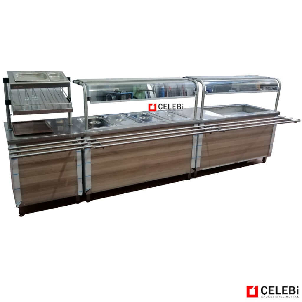 yemek_servis_hat_paslanmaz_benmari Self Servis Yemek Tezgahı Benmari Set Paslanmaz