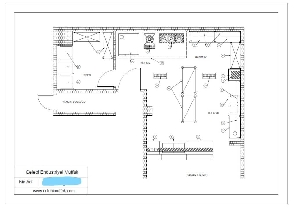 Endüstriyel mutfak yemekhane proje