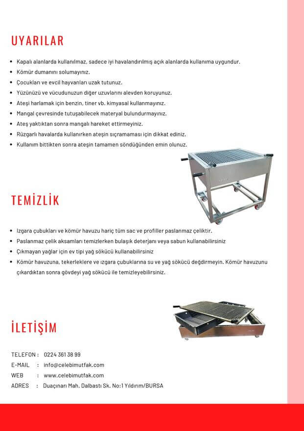 Kömürlü barbekü güvenlik ve temizlik