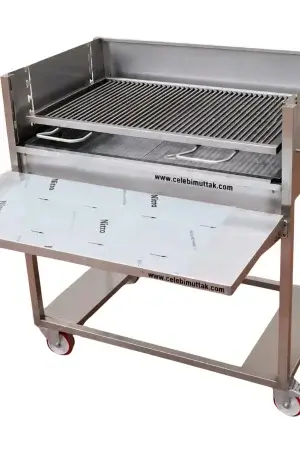tekerlekli krom mangal